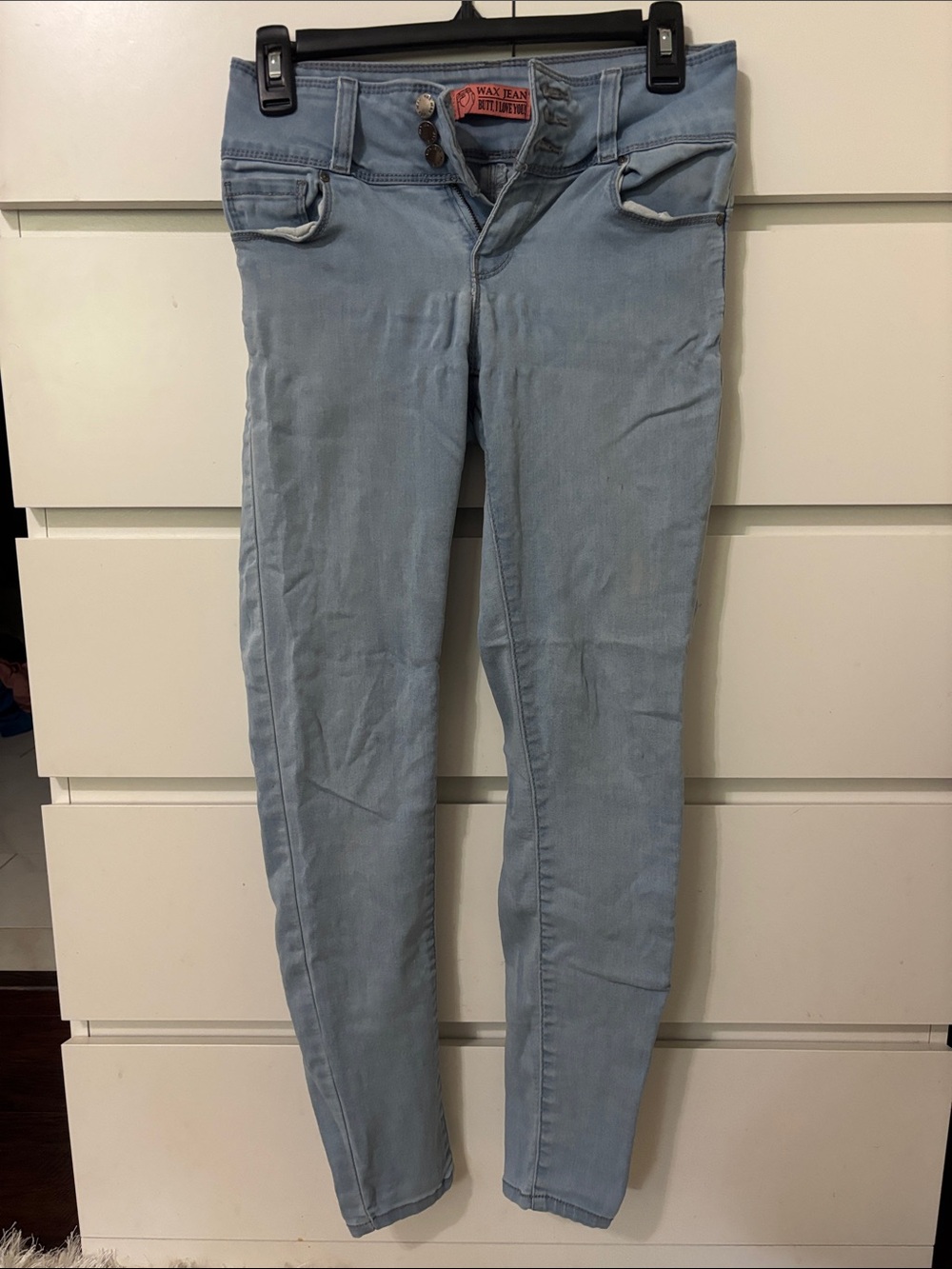 Wax Jean Light Wash Skinny Jeans - Pale Blue